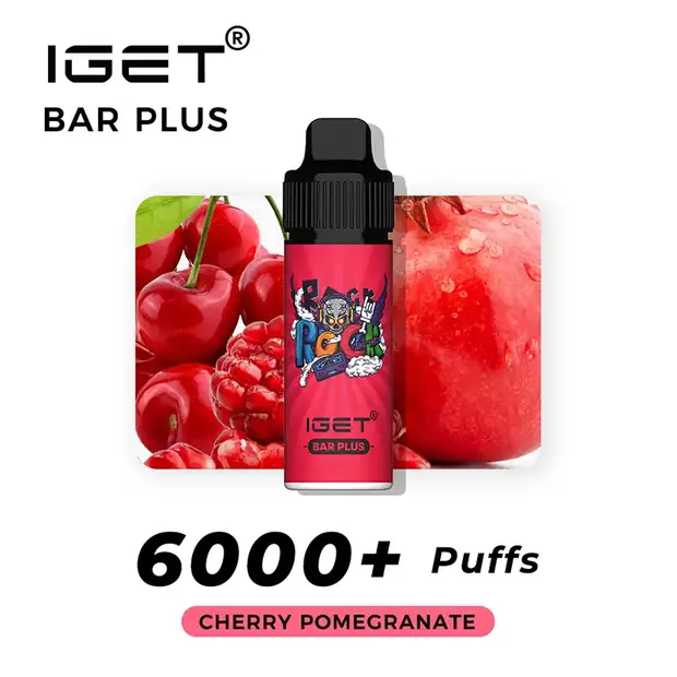 CHERRY POMEGRANATE ?C IGET BAR PLUS 6000 PUFFS 1 CHERRY POMEGRANATE ?C IGET BAR PLUS 6000 PUFFS