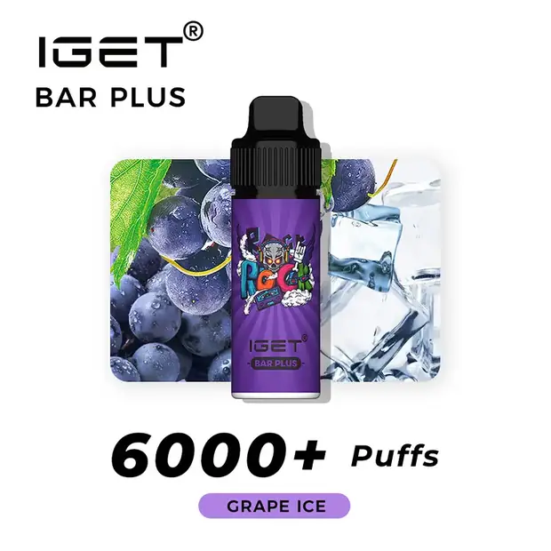 GRAPE ICE ?C IGET BAR PLUS 6000 PUFFS 1 GRAPE ICE ?C IGET BAR PLUS 6000 PUFFS