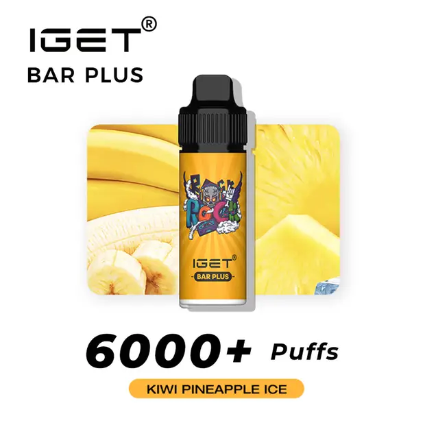 KIWI PINEAPPLE ICE ?C IGET BAR PLUS 6000 PUFFS 1 KIWI PINEAPPLE ICE ?C IGET BAR PLUS 6000 PUFFS
