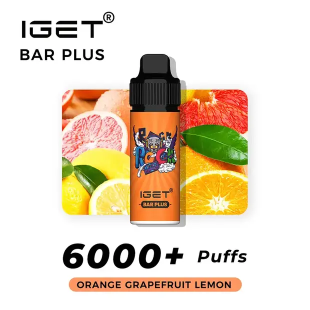 ORANGE GRAPEFRUIT LEMON ?C IGET BAR PLUS 6000 PUFFS