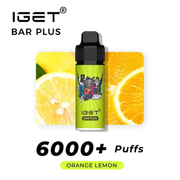 ORANGE LEMON ?C IGET BAR PLUS 6000 PUFFS 1 ORANGE LEMON ?C IGET BAR PLUS 6000 PUFFS